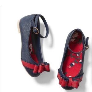 Janie and jack navy and red ankle strap shoes size 8